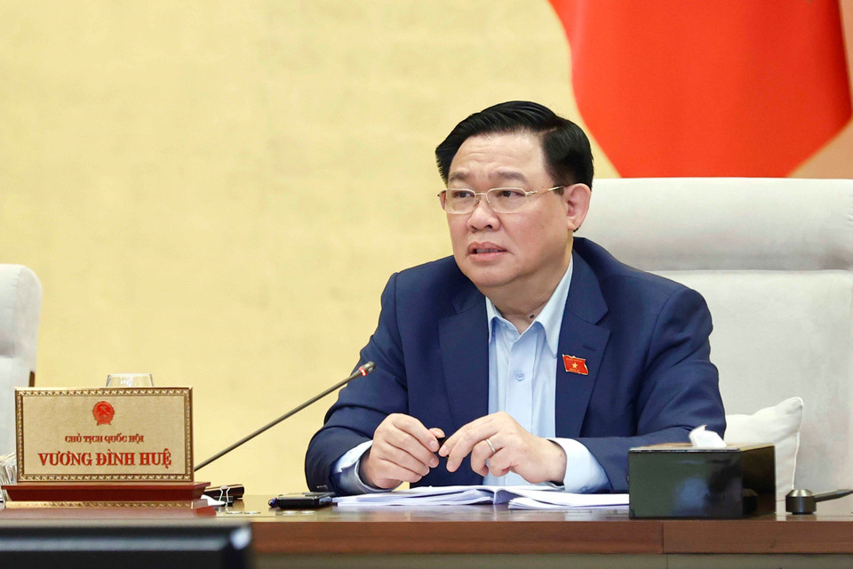 Chủ tịch Quốc hội Vương Đình Huệ phát biểu. (Ảnh: Doãn Tấn/TTXVN)