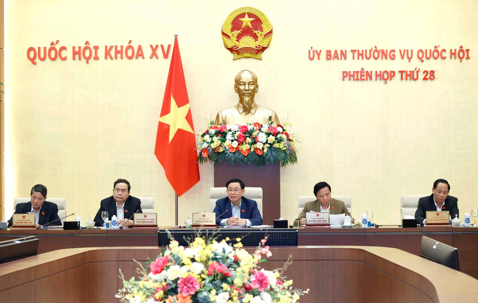 Chủ tịch Quốc hội Vương Đình Huệ phát biểu. (Ảnh: Doãn Tấn/TTXVN)