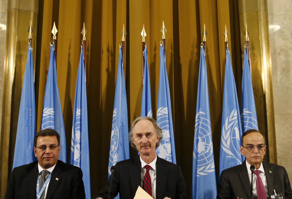 Ngày 30/10/2019, Ủy ban Hiến pháp của Syria, bao gồm 150 thành viên trong Chính phủ, phe đối lập và xã hội dân sự, đã lần đầu tiên nhóm họp tại Geneva, Thụy Sĩ. Liên hợp quốc xem đây là bước đi đầu tiên nhằm hướng tới con đường hòa giải chính trị. (Ảnh: AFP/TTXVN)