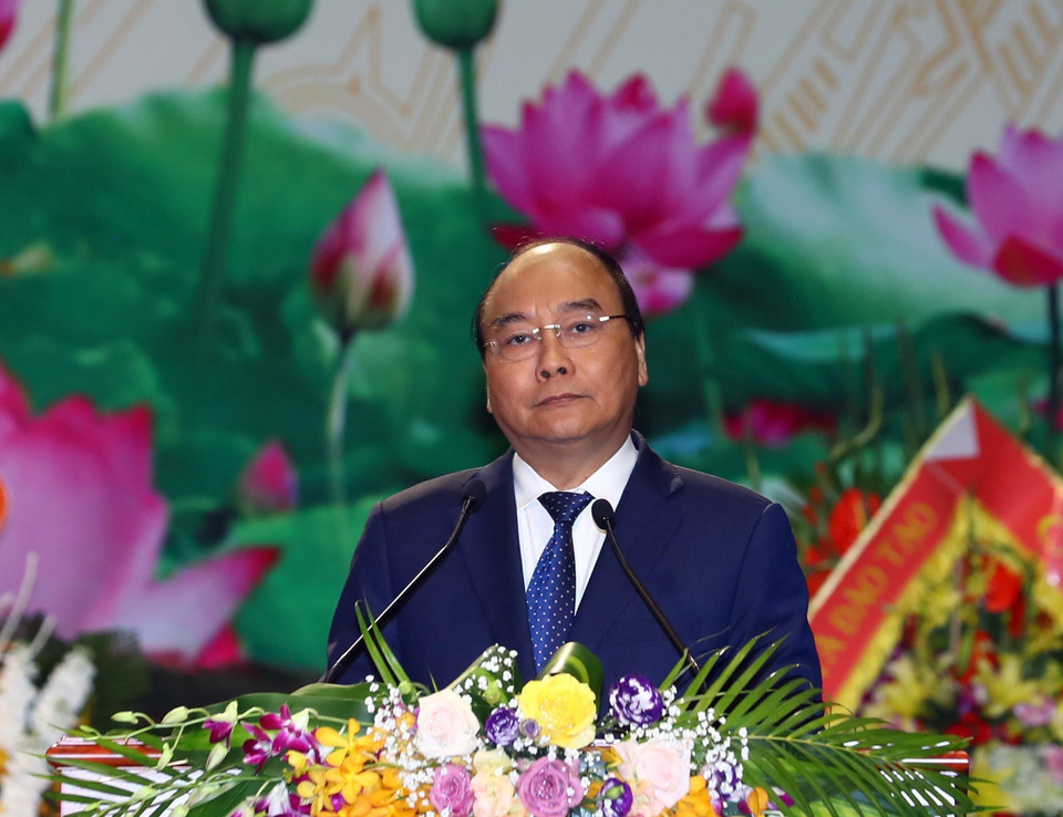 Thủ tướng Nguyễn Xuân Phúc phát biểu. (Ảnh: Thống Nhất/TTXVN)