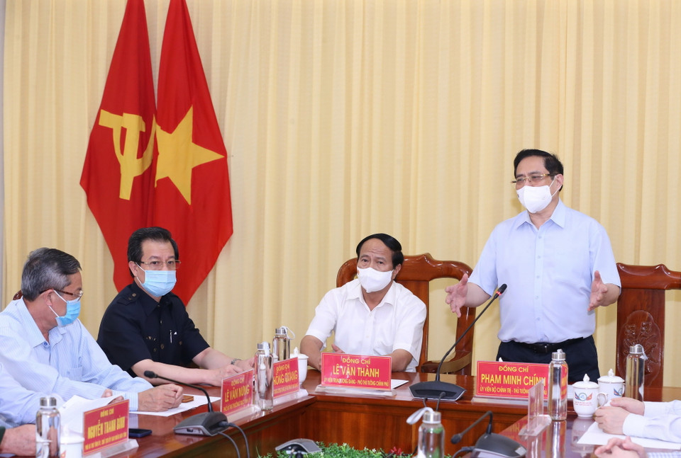 Thủ tướng Phạm Minh Chính phát biểu chỉ đạo. (Ảnh: Văn Điệp/TTXVN)