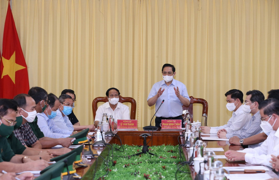 Thủ tướng Phạm Minh Chính phát biểu chỉ đạo. (Ảnh: Văn Điệp/TTXVN)