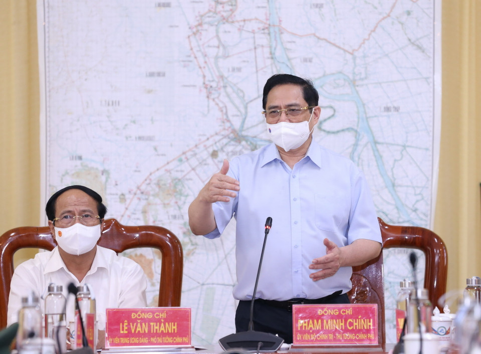 Thủ tướng Phạm Minh Chính phát biểu chỉ đạo. (Ảnh: Văn Điệp/TTXVN)