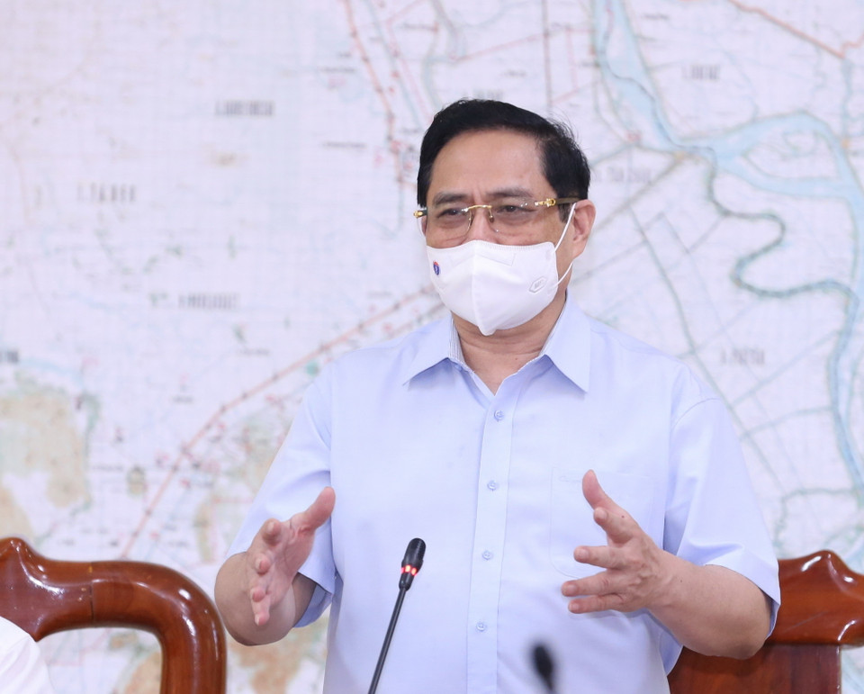 Thủ tướng Phạm Minh Chính phát biểu chỉ đạo. (Ảnh: Văn Điệp/TTXVN)