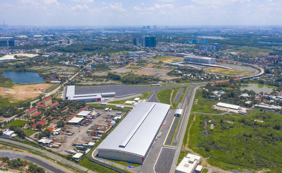 Depot Long Bình (thành phố Thủ Đức) thuộc tuyến metro số 1 Bến Thành-Suối Tiên. (Ảnh: Trung Tuyến/TTXVN)