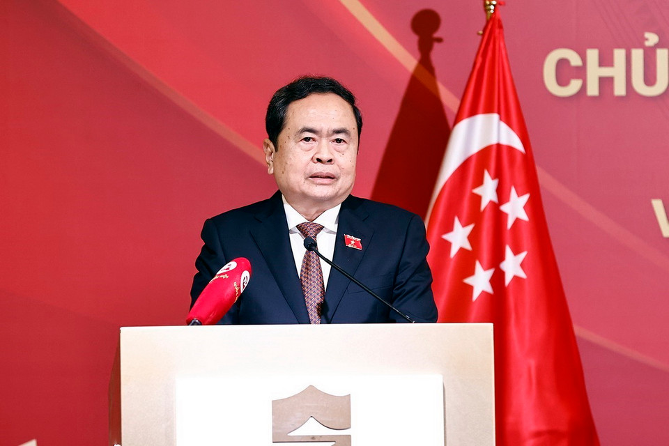 Chủ tịch Quốc hội Trần Thanh Mẫn phát biểu. (Ảnh: Doãn Tấn/TTXVN)