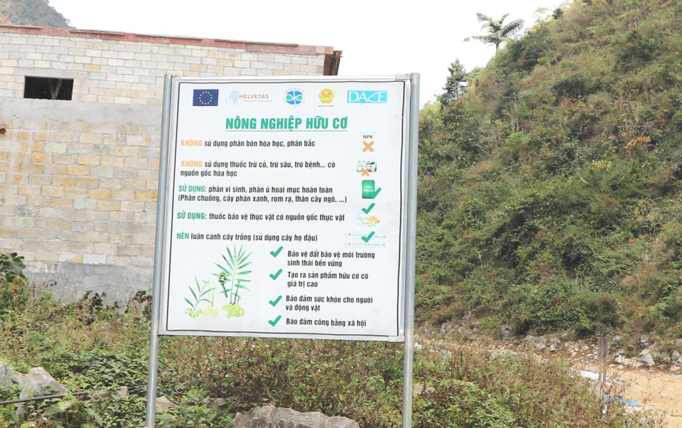 Quy trình canh tác cây trồng của cho bà con nông dân Thôn Ngườm Vài, Cải Viên, Hà Quảng (Ảnh: Hạnh Nguyễn/Vietnam+)