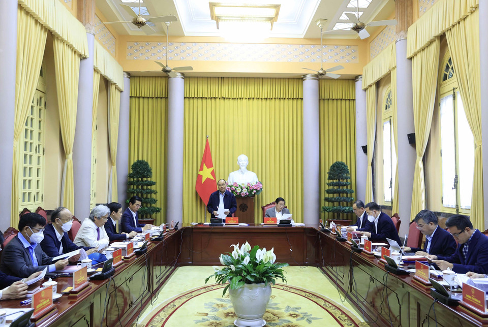 Chủ tịch nước Nguyễn Xuân Phúc phát biểu. (Ảnh: Thống Nhất/TTXVN)