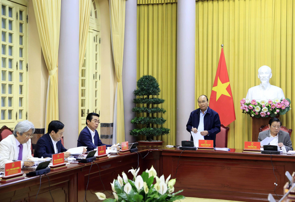 Chủ tịch nước Nguyễn Xuân Phúc phát biểu. (Ảnh: Thống Nhất/TTXVN)