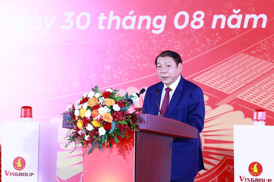 Bộ trưởng Bộ Văn hoá, Thể thao và Du lịch Nguyễn Văn Hùng phát biểu. (Ảnh: Dương Giang/TTXVN)
