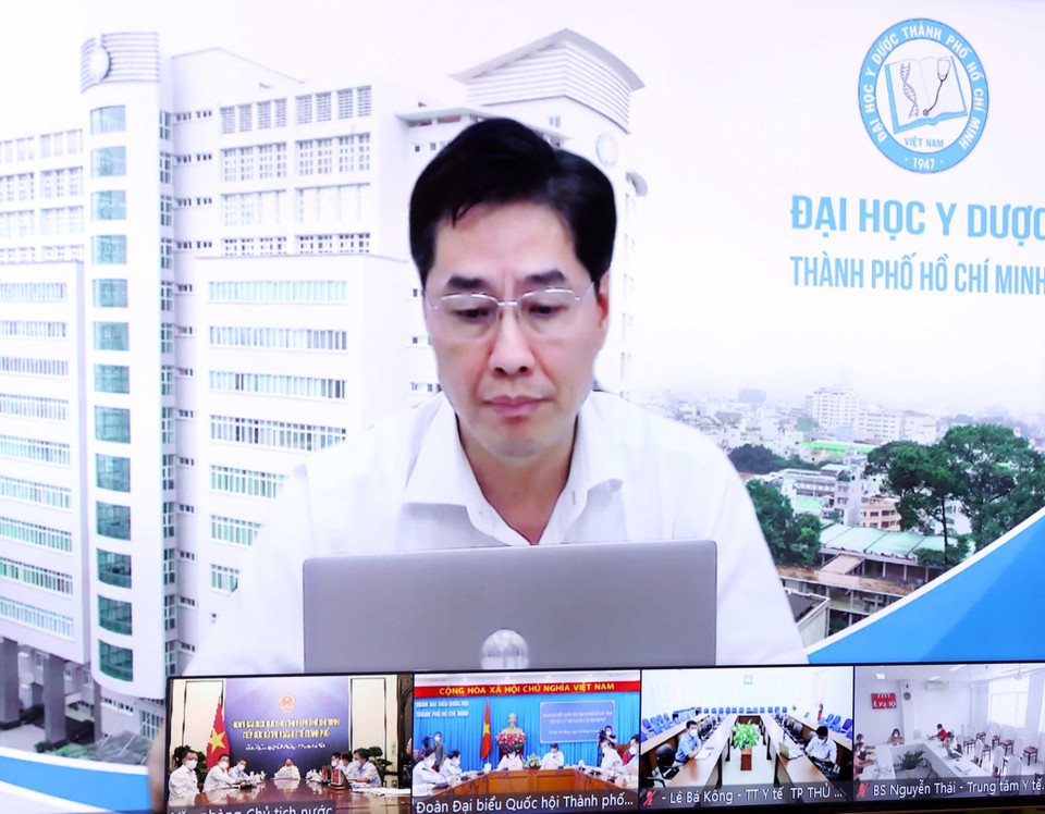 Bác sỹ Trần Diệp Tuấn, Đại học Y dược Thành phố Hồ Chí Minh phát biểu.(Ảnh: Thống Nhất/TTXVN)