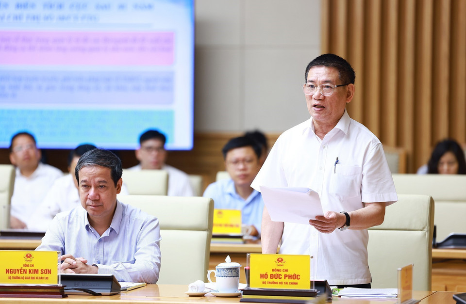 Bộ trưởng Bộ Tài chính Hồ Đức Phớc phát biểu. (Ảnh: Dương Giang/TTXVN)