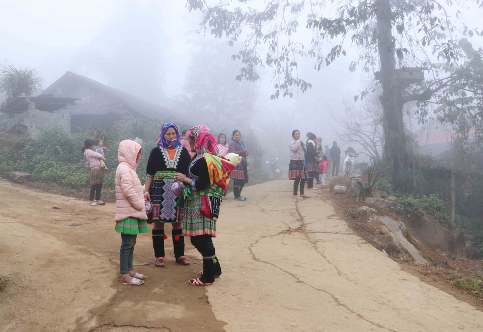 Bản Sin Suối Hồ, xã Sin Suối Hồ nằm ở độ cao gần 1.500 mét so với mực nước biển. (Ảnh: Nguyễn Oanh/TTXVN)