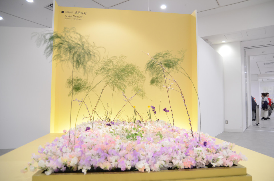 Tác phẩm của thành viên gia tộc Ikenobo, bà Ikenobo Senko. (Ảnh: Tuyến Nguyễn-Thành Hữu/Vietnam+)