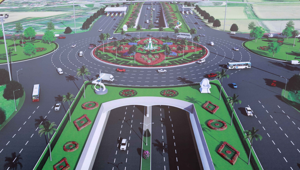 Phối cảnh dự án nút giao Phú Thứ và tuyến đường kết nối tại xã Tiên Hiệp, Thành phố Phủ Lý. (Ảnh: Doãn Tấn/TTXVN)