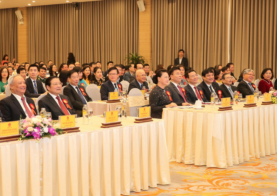 Chủ tịch Quốc hội Nguyễn Thị Kim Ngân và các đại biểu dự Đại hội. (Ảnh: Doãn Tấn/TTXVN)