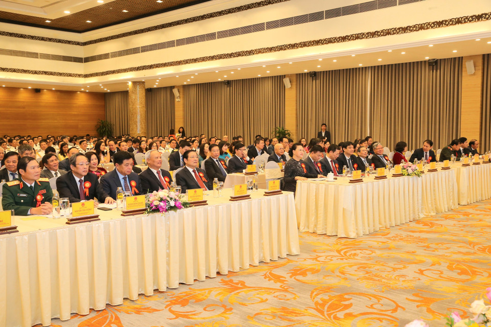 Chủ tịch Quốc hội Nguyễn Thị Kim Ngân và các đại biểu dự Đại hội. (Ảnh: Doãn Tấn/TTXVN)