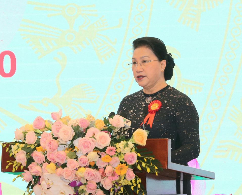 Chủ tịch Quốc hội Nguyễn Thị Kim Ngân phát biểu. (Ảnh: Doãn Tấn/TTXVN)
