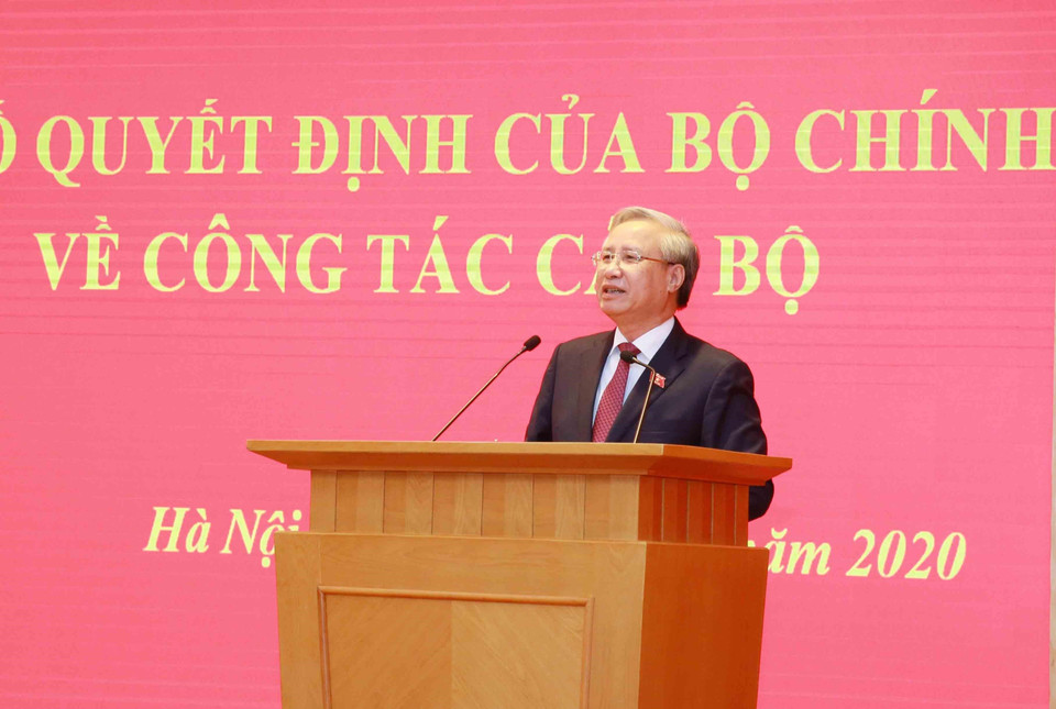 Ông Trần Quốc Vượng, Ủy viên Bộ Chính trị, Thường trực Ban Bí thư phát biểu tại buổi lễ. (Ảnh: Phương Hoa/TTXVN)