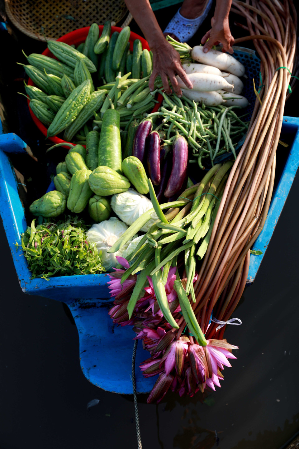 Sản vật mùa nước nổi ở Hậu Giang. (Ảnh: Duy Khương/TTXVN)