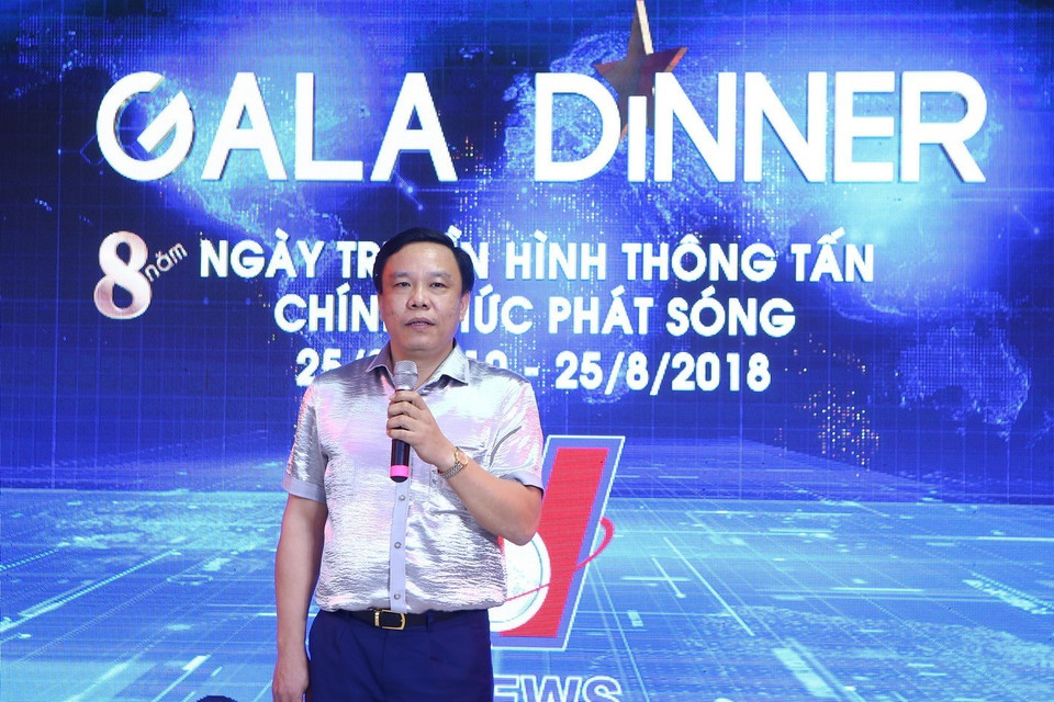 Giám đốc Trung tâm Truyền hình Thông tấn Nguyễn Thiện Thuật phát biểu. (Ảnh: Minh Quyết/TTXVN)