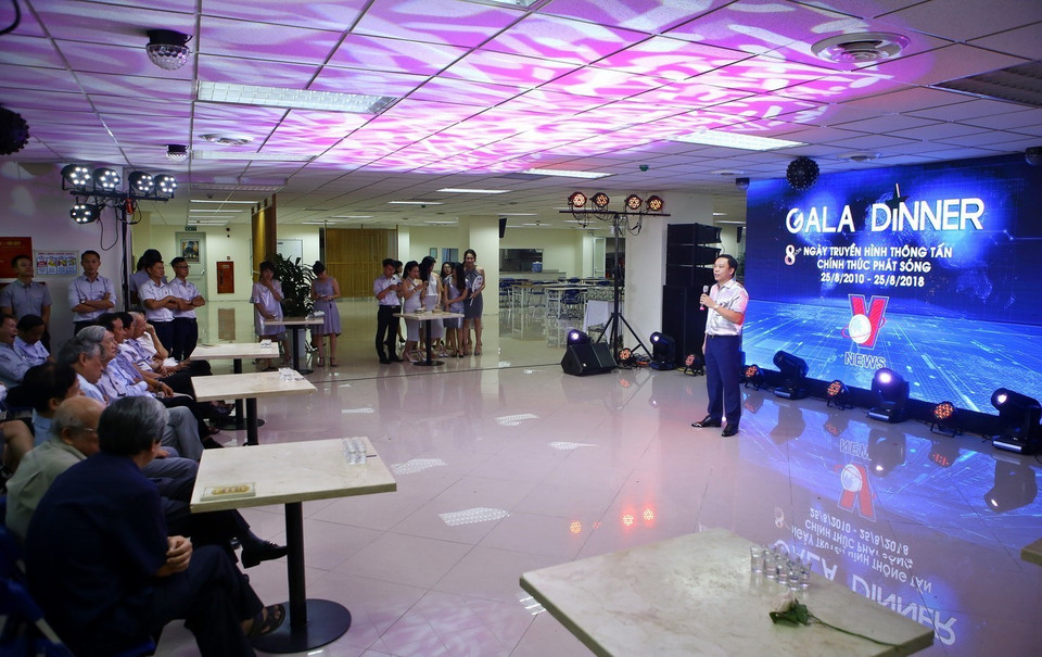 Giám đốc Trung tâm Truyền hình Thông tấn Nguyễn Thiện Thuật phát biểu. (Ảnh: Minh Quyết/TTXVN)