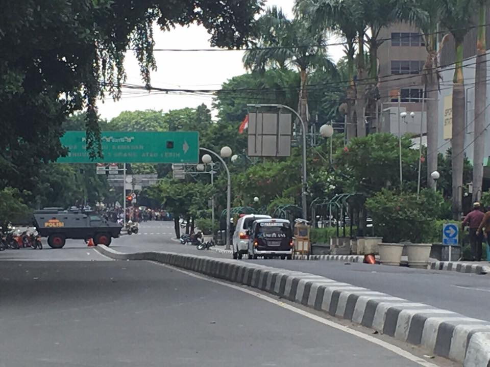 Đường phố Jakarta vắng lặng. (Ảnh: Ngọc Hiệp/Vietnam+)