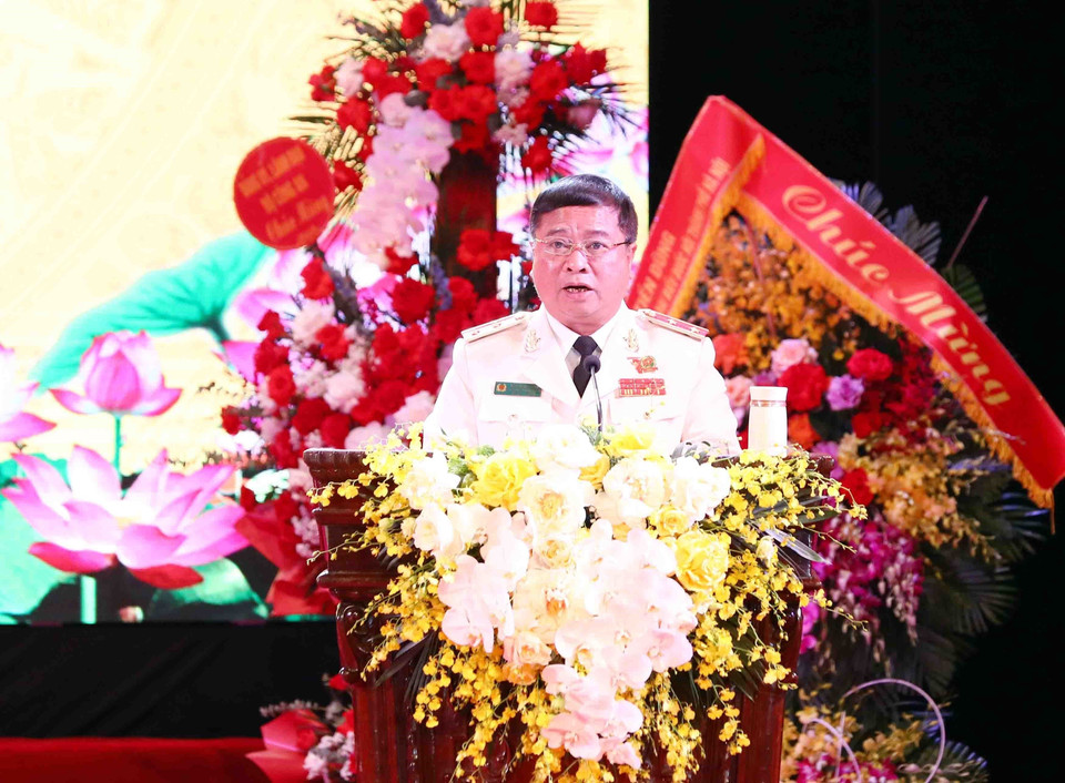 Trung tướng Nguyễn Đình Thuận, Cục trưởng Cục An ninh kinh tế phát biểu. (Ảnh: Phạm Kiên/TTXVN)