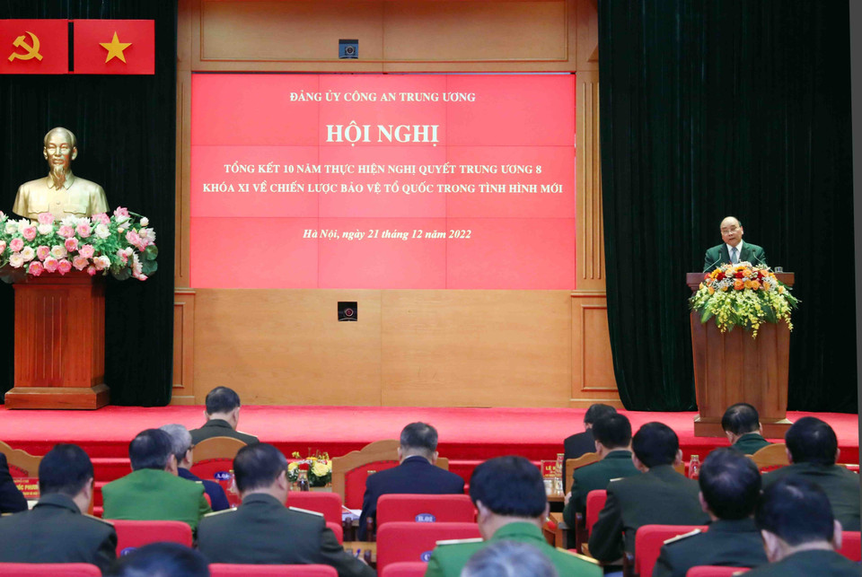 Chủ tịch nước Nguyễn Xuân Phúc phát biểu chỉ đạo. (Ảnh: Phạm Kiên/TTXVN)