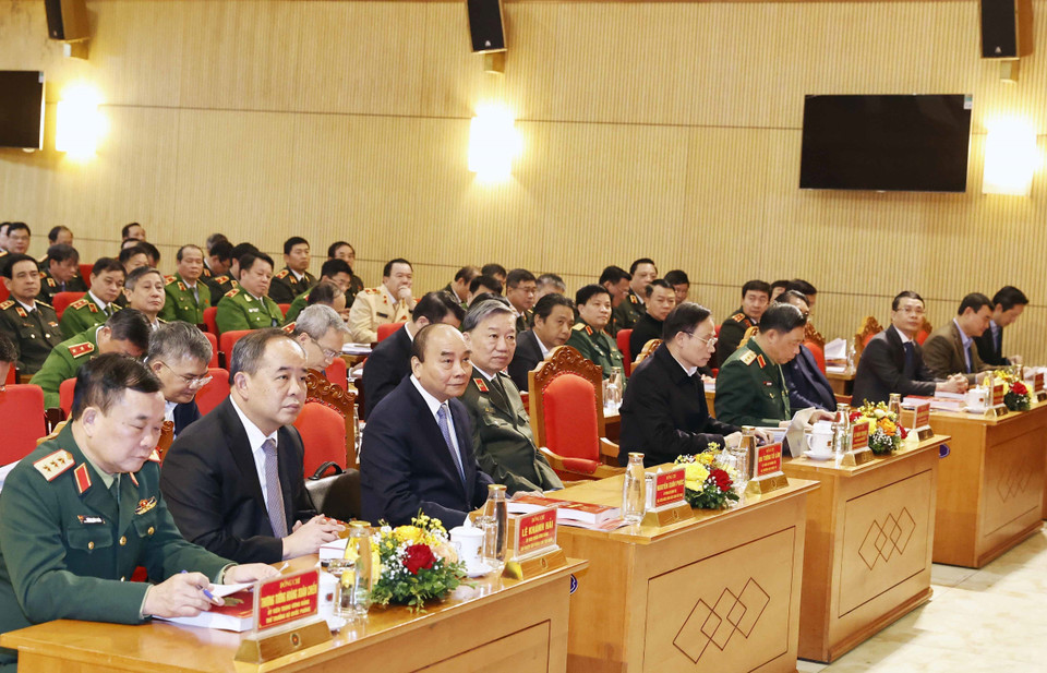 Chủ tịch nước Nguyễn Xuân Phúc dự hội nghị. (Ảnh: Thống Nhất/TTXVN)