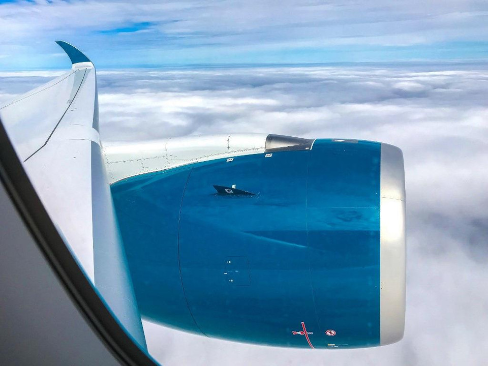 Vật liệu composite chiếm tỷ trọng hơn 50% vật liệu được sử dụng để chế tạo máy bay A350, có ưu điểm trọng lượng nhẹ, độ bền cao, giúp giảm tiêu hao nhiên liệu và giảm chi phí bảo dưỡng. (Ảnh: Trang Trịnh/Vietnam+)