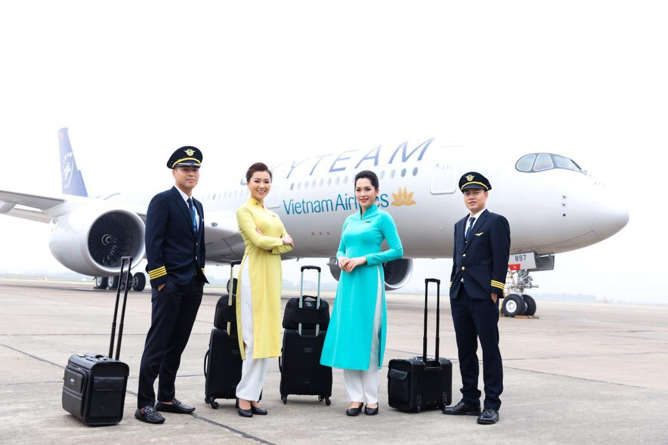 Những nỗ lực không ngừng cải tiến với đội bay A350 hiện đại đã giúp Vietnam Airlines chinh phục, duy trì tiêu chuẩn quốc tế 4 sao của Skytrax trong 3 năm liên tiếp. (Ảnh: Trang Trịnh/Vietnam+)