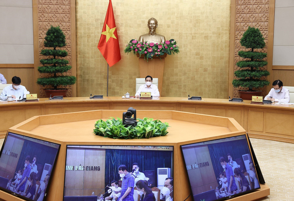 Thủ tướng Phạm Minh Chính chủ trì cuộc họp. (Ảnh: Dương Giang/TTXVN)