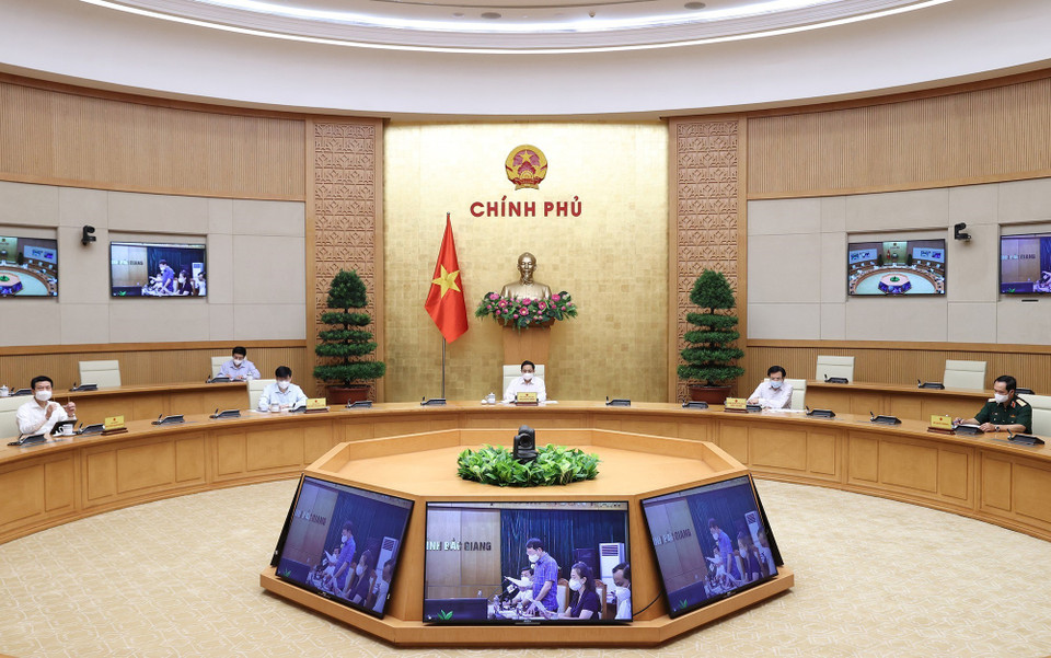 Thủ tướng Phạm Minh Chính chủ trì cuộc họp. (Ảnh: Dương Giang/TTXVN)