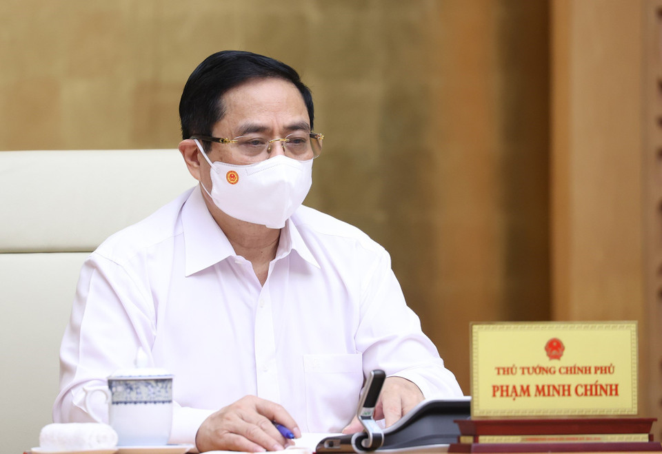 Thủ tướng Phạm Minh Chính chủ trì cuộc họp. (Ảnh: Dương Giang/TTXVN)