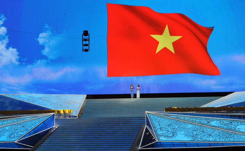 Chương trình nghệ thuật tại lễ bế mạc. (Ảnh: Quang Nhựt/TTXVN)