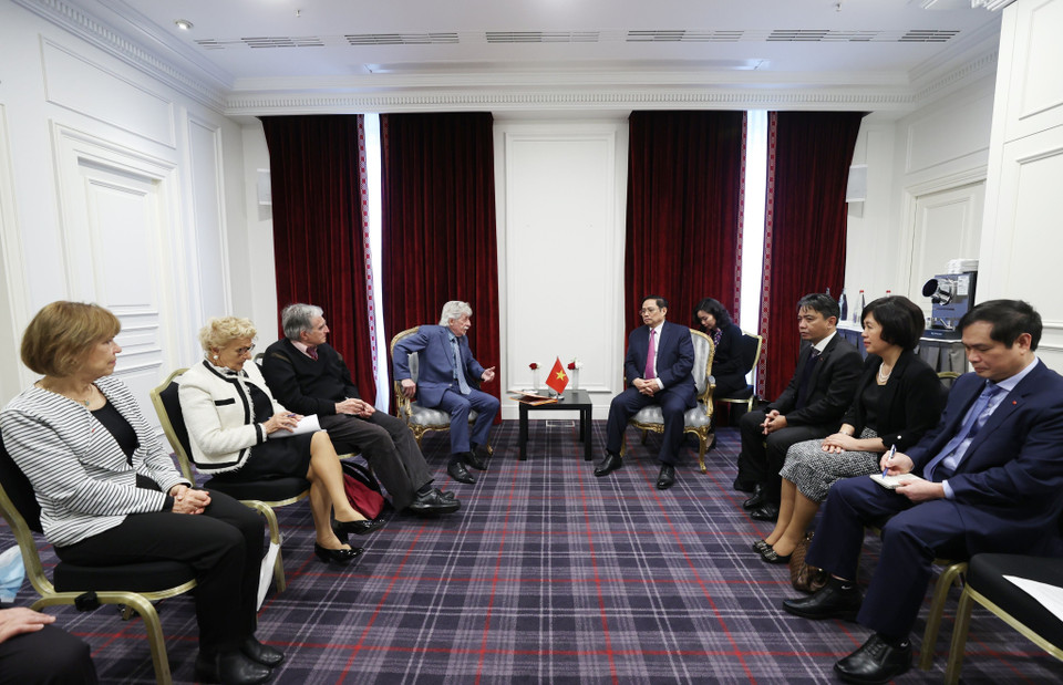 Toàn cảnh buổi tiếp Hội hữu nghị Pháp-Việt. (Ảnh: Dương Giang/TTXVN)