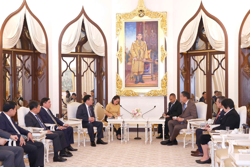 Chủ tịch Quốc hội Vương Đình Huệ khẳng định Việt Nam luôn tạo điều kiện thuận lợi cho doanh nghiệp Thái Lan mở rộng đầu tư, kinh doanh tại Việt Nam vào các lĩnh vực hai bên cùng có lợi. (Ảnh: Doãn Tấn/TTXVN)