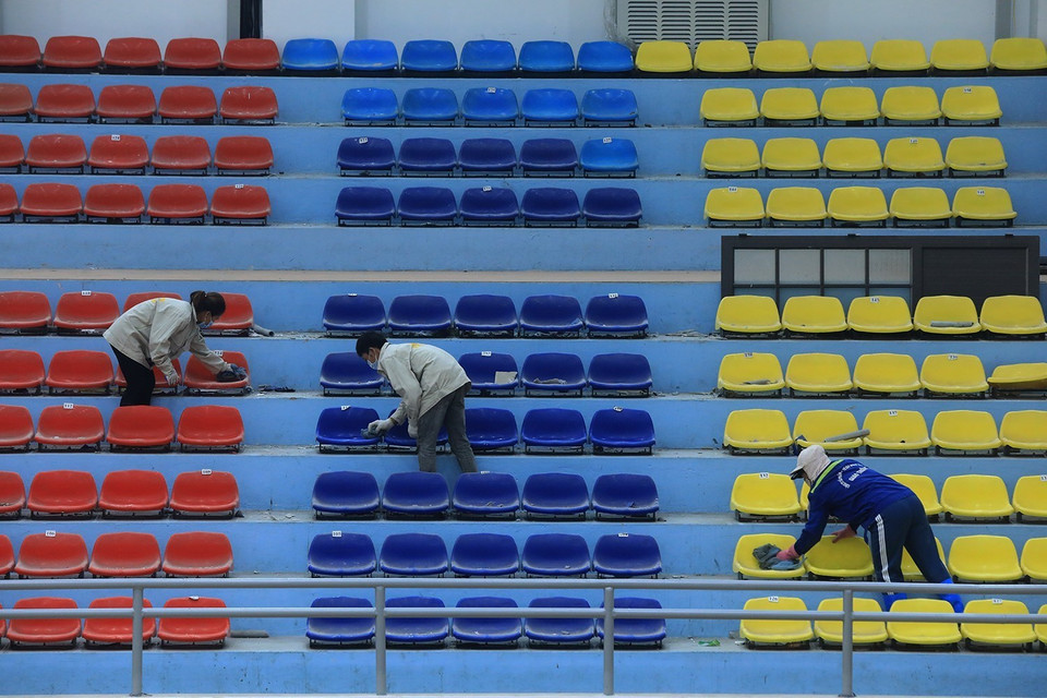 Các hạng mục đang được khẩn trương dọn dẹp, thi công đảm bảo tiến độ đề ra. (Ảnh: Tuấn Anh/TTXVN)