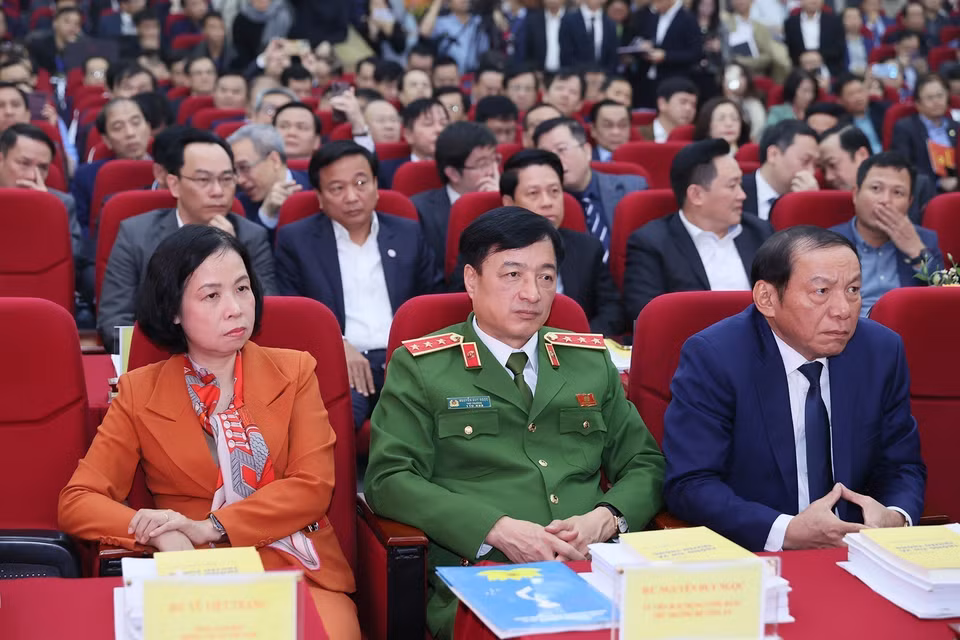 Các đại biểu dự Hội nghị triển khai nhiệm vụ năm 2024 của Bộ Thông tin và Truyền thông. (Ảnh: Dương Giang/TTXVN)