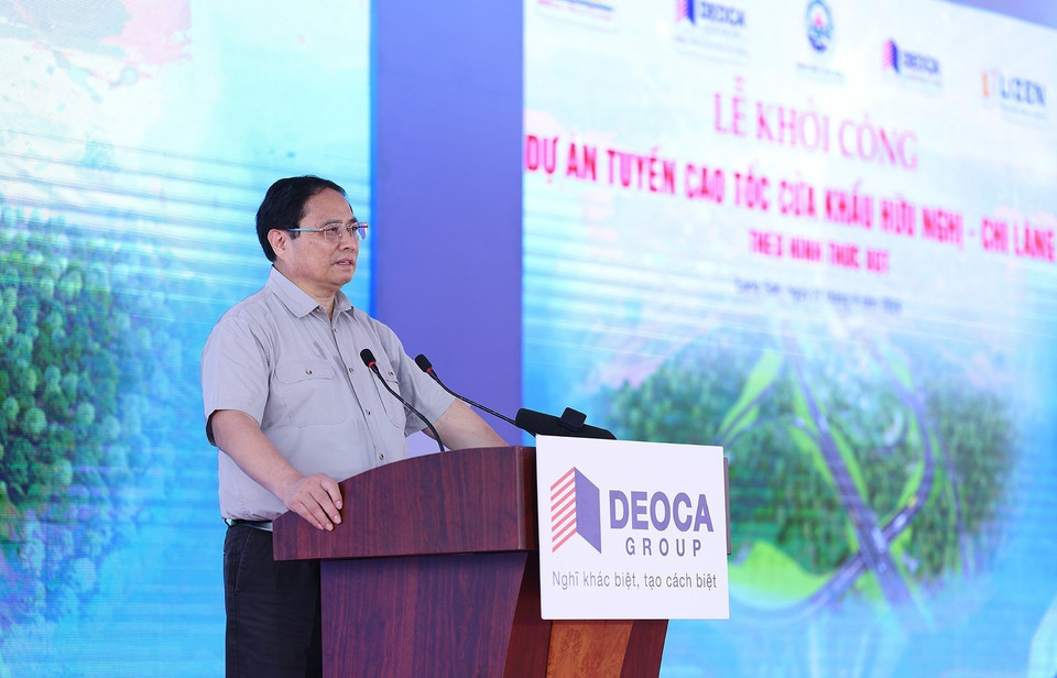 Thủ tướng Phạm Minh Chính phát biểu. (Ảnh: Dương Giang/TTXVN)