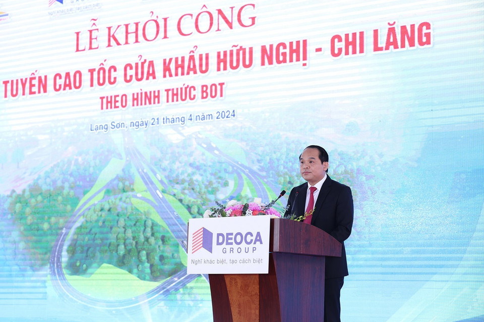 Bí thư Tỉnh ủy Lạng Sơn Nguyễn Quốc Đoàn phát biểu. (Ảnh: Dương Giang/TTXVN)