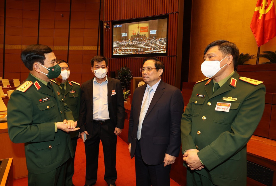 Thủ tướng Chính phủ Phạm Minh Chính với các đại biểu dự hội nghị. (Ảnh: Trí Dũng/TTXVN)