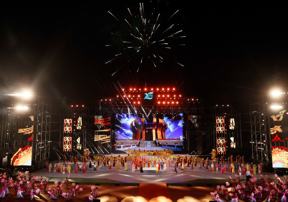 Chương trình nghệ thuật tại lễ kỷ niệm. (Ảnh: Thống Nhất/TTXVN)