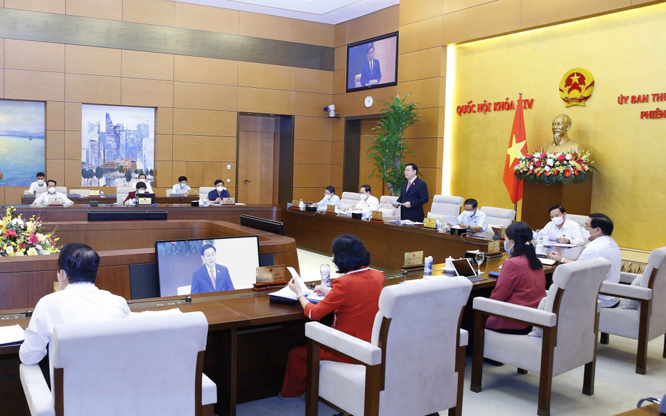 Dự kiến, phiên họp sẽ diễn ra đến hết ngày 14/7. Các nội dung được Thường vụ Quốc hội xem xét sẽ được trình Quốc hội quyết định ngay tại Kỳ họp thứ Nhất, Quốc hội Khóa XV dự kiến khai mạc ngày 20/7. (Ảnh: Doãn Tấn/TTXVN) 