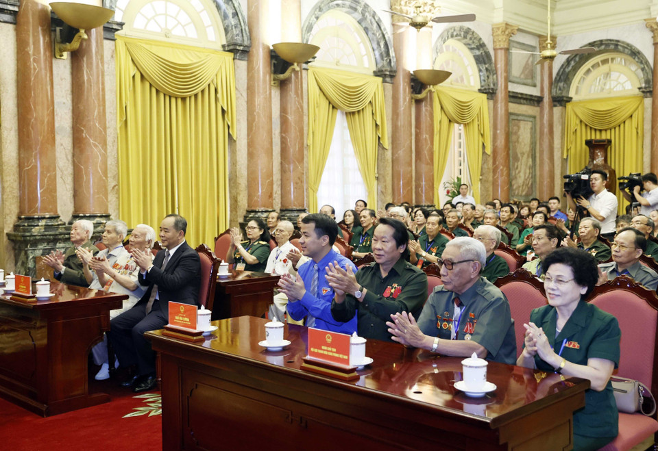 Các đại biểu.dự buổi gặp mặt. (Ảnh: Thống Nhất/TTXVN) 