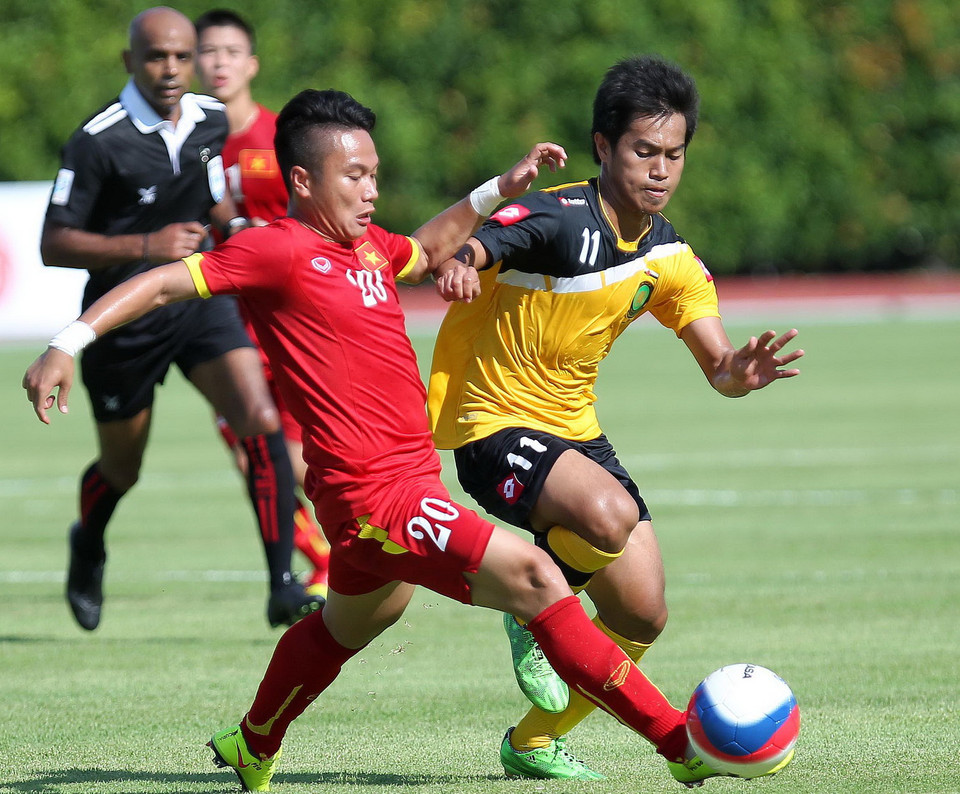 Phi Sơn đã thi đấu năng nổ ở trận này. (Ảnh: Quốc Khánh/TTXVN)