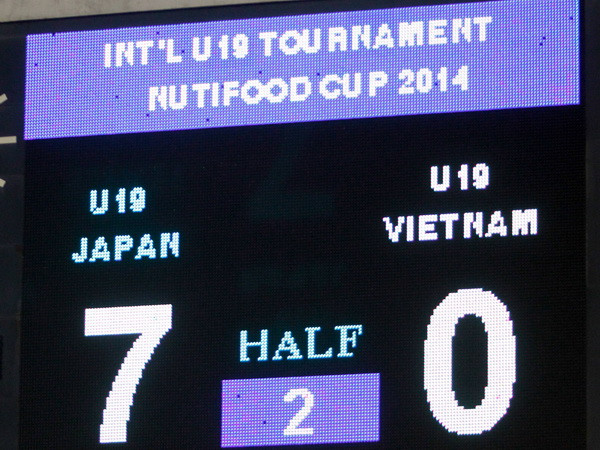 Tỷ số 7-0 đầy ám ảnh nhưng là bài học bổ ích. (Ảnh: Minh Chiến/Vietnam+)