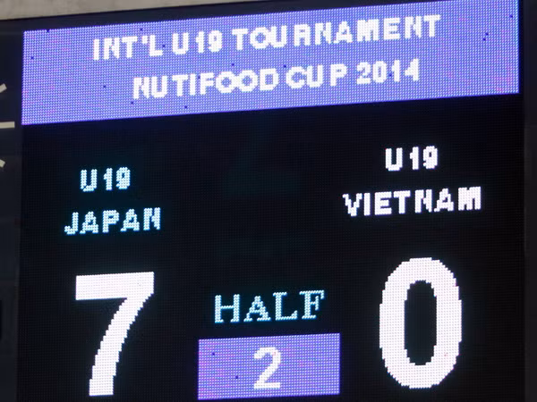 Tỷ số 7-0 đầy ám ảnh nhưng là bài học bổ ích. (Ảnh: Minh Chiến/Vietnam+)