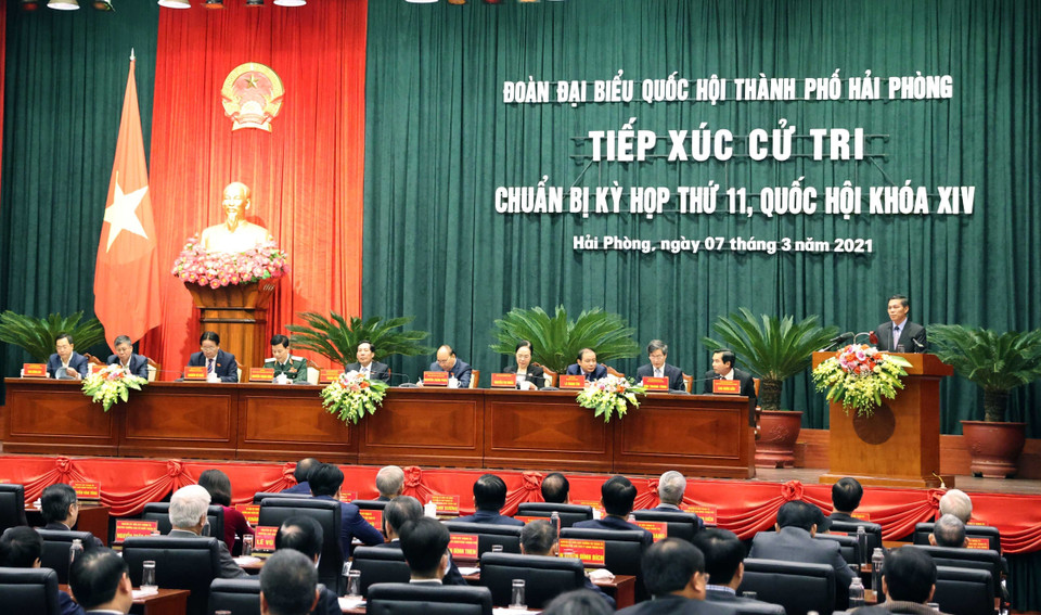 Quang cảnh buổi tiếp xúc. (Ảnh: Thống Nhất/TTXVN)